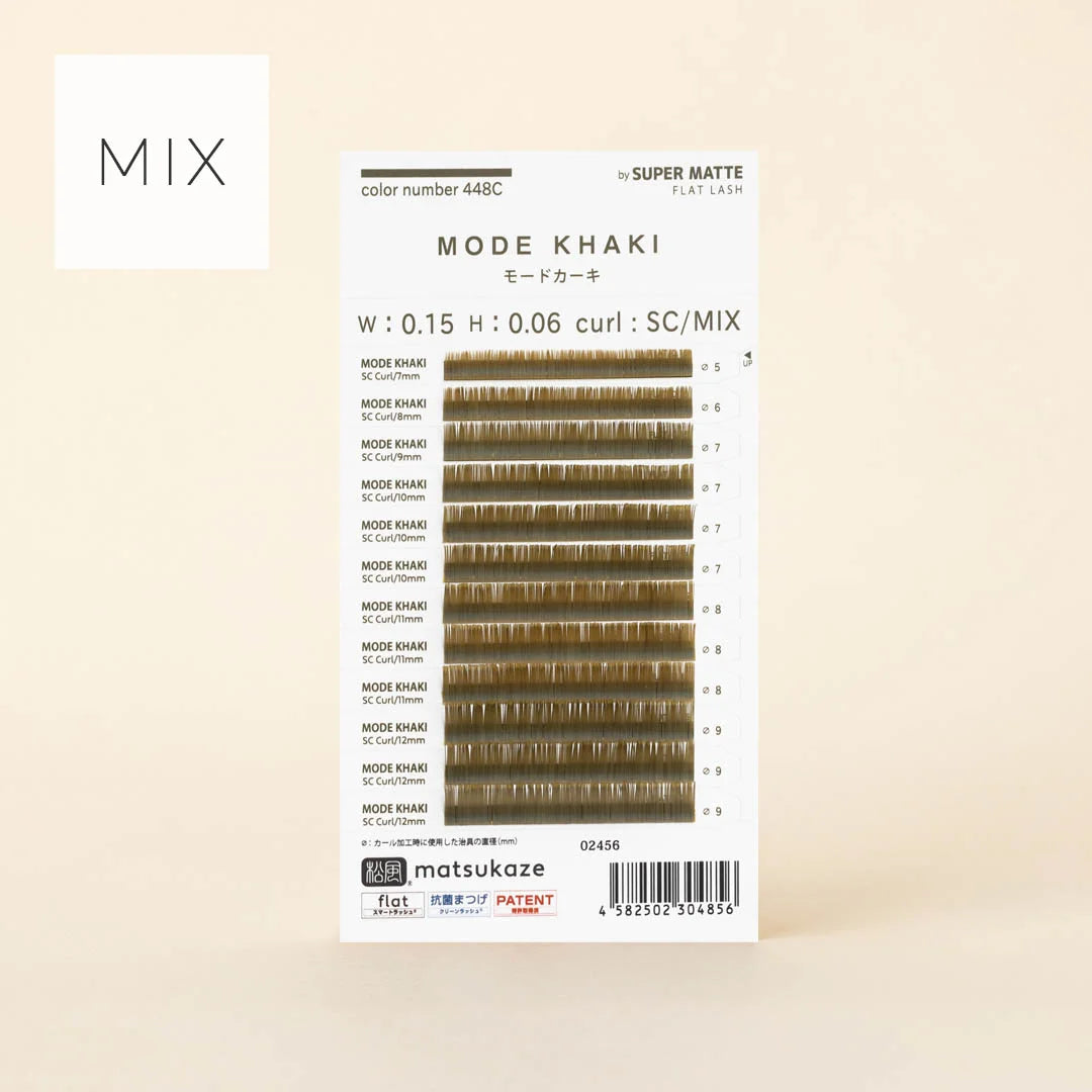 NUMERO Color Flat Lash MODE KHAKI MIX 7mm-12mm