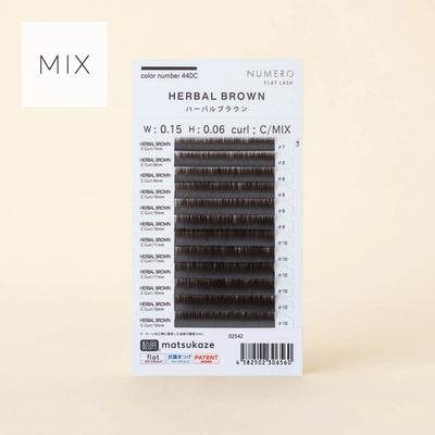 NUMERO Color Flat Lash HERBAL BROWN MIX 7mm-12mm