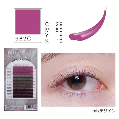 NUMERO Color Matte Volume & Flat Lash Trialsheet BERRY JAM & ICE MAUVE & RIPE PURPLE