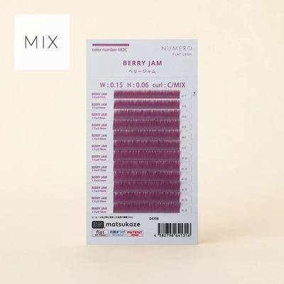 NUMERO Color Flat Lash BERRY JAM MIX 7mm-12mm