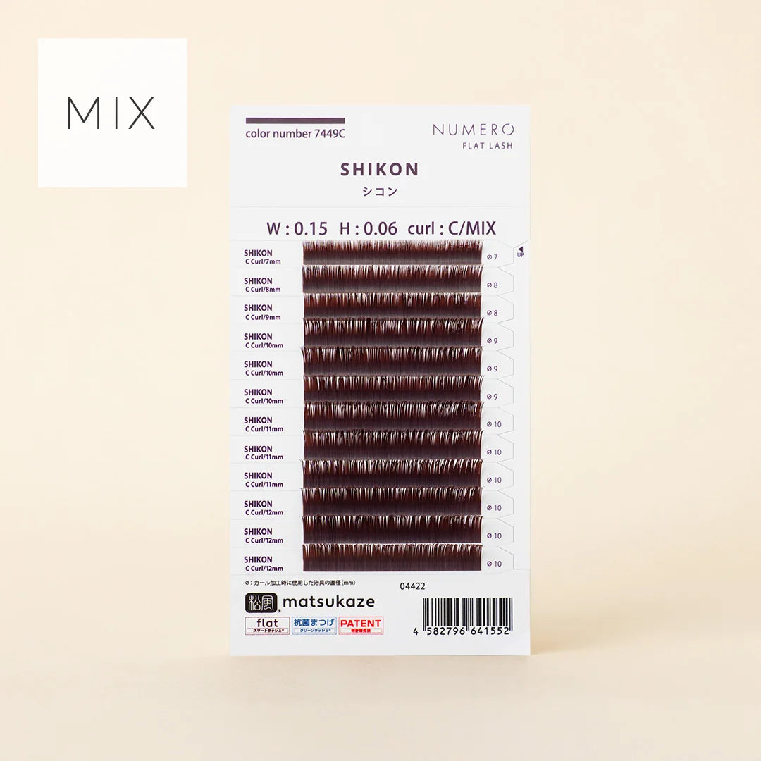 NUMERO Color Flat Lash SHIKON MIX 7mm-12mm