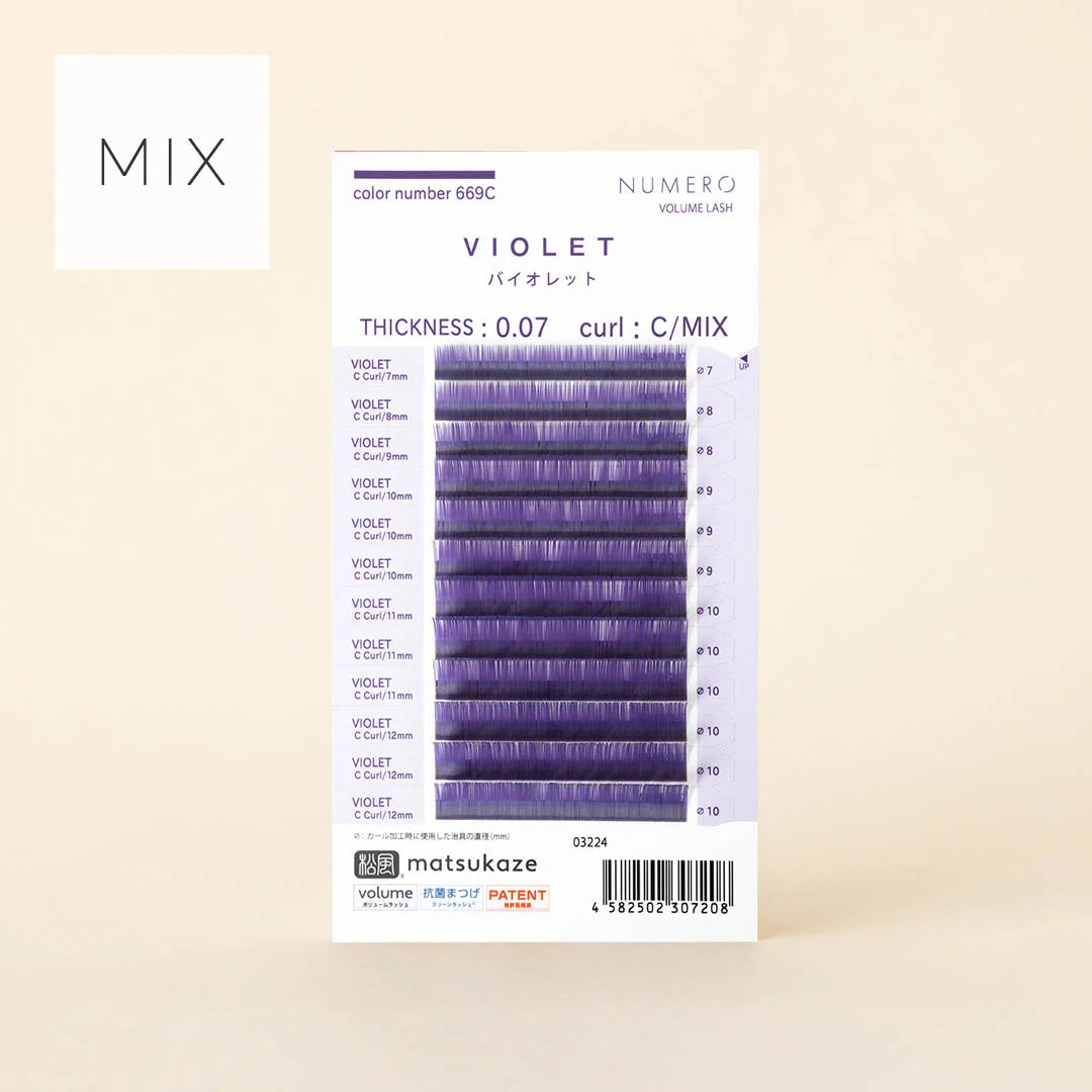 NUMERO Color Volume Lash VIOLET MIX 7mm-12mm