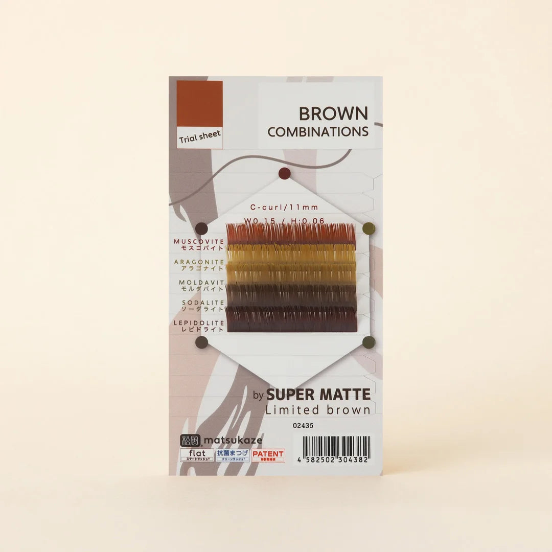 NUMERO Color Matte Flatlash Trialsheet Brown5Color
