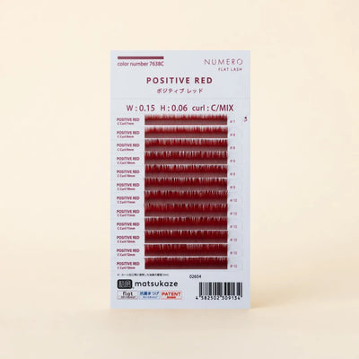 NUMERO Color Flat Lash POSITIVE RED MIX 7mm-12mm