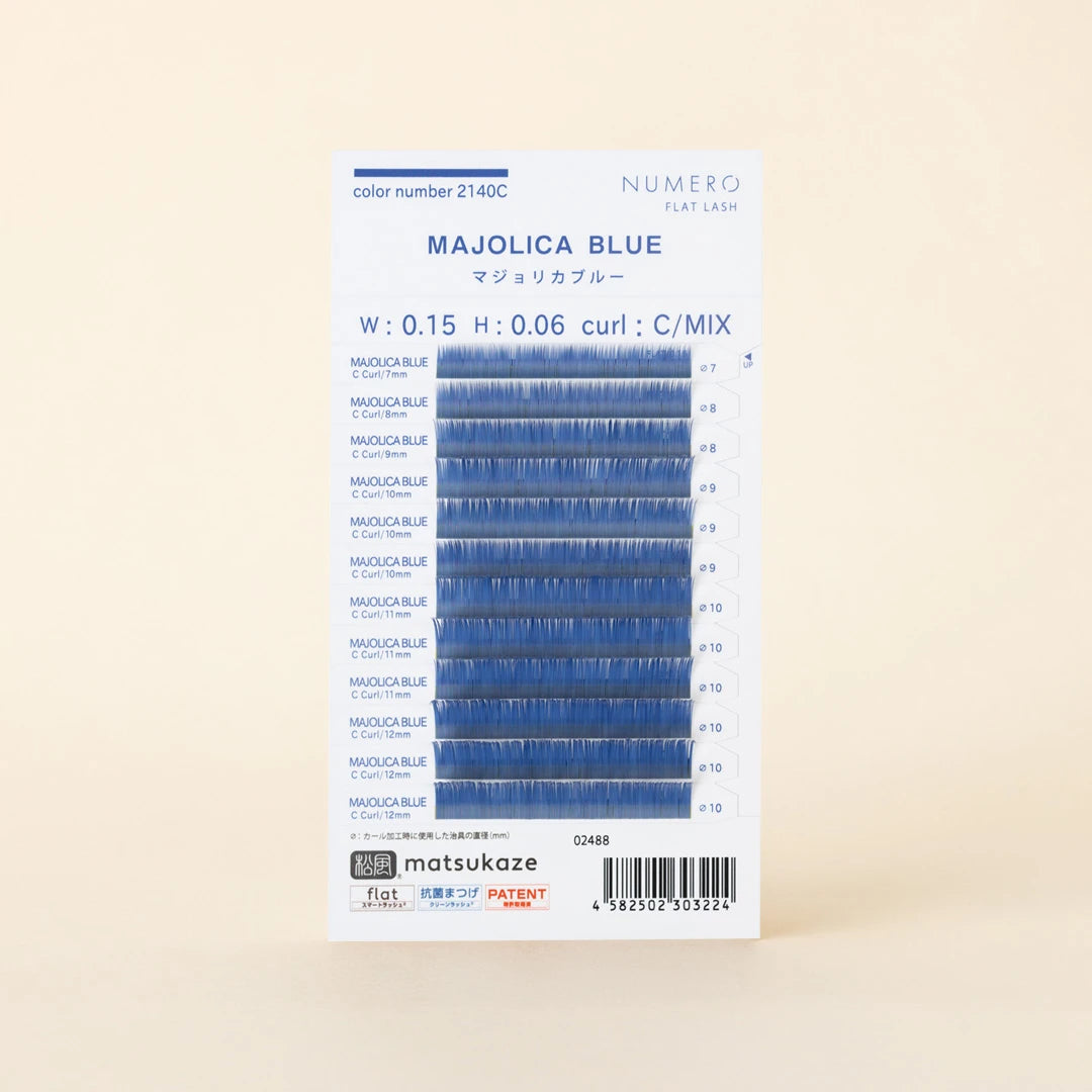 NUMERO Color Flat Lash MAJOLICA BLUE MIX 7mm-12mm