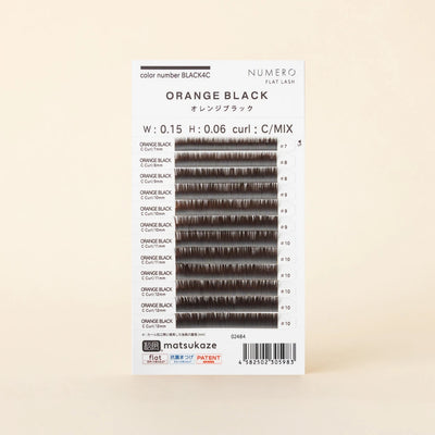 NUMERO Color Flat Lash ORANGE BLACK 0.15mm