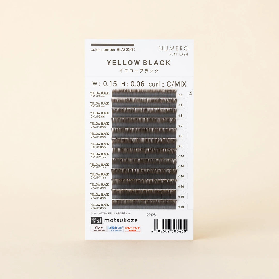 NUMERO Color Flat Lash YELLOW BLACK MIX 7mm-12mm